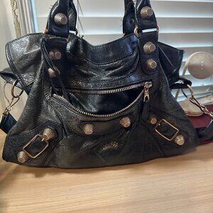 Large Black Balenciaga Leather Le City Bag